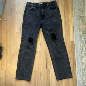 Dear John black jeans, frayed edge hem. Women’s size 26